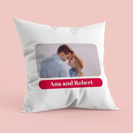 Cuscino personalizzato con foto e testo