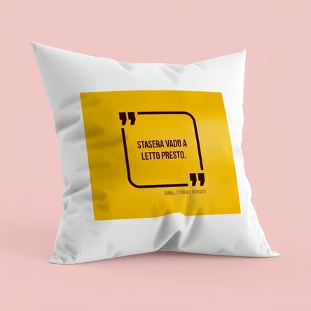 Cuscino personalizzato con una citazione