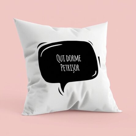 Cuscino personalizzato con un messaggio divertente