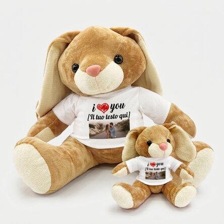 Coniglio personalizzato con una foto - I love you
