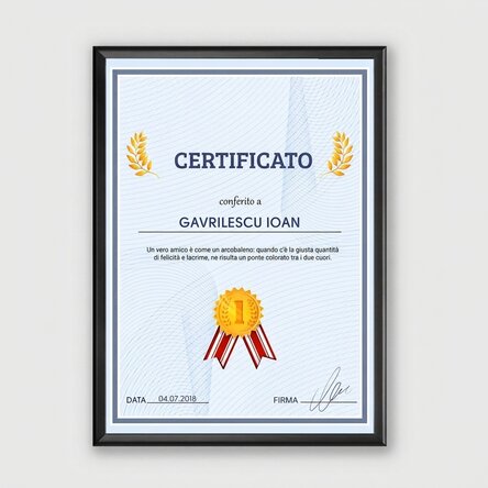 Quadro personalizzato - Attestato di riconoscimento