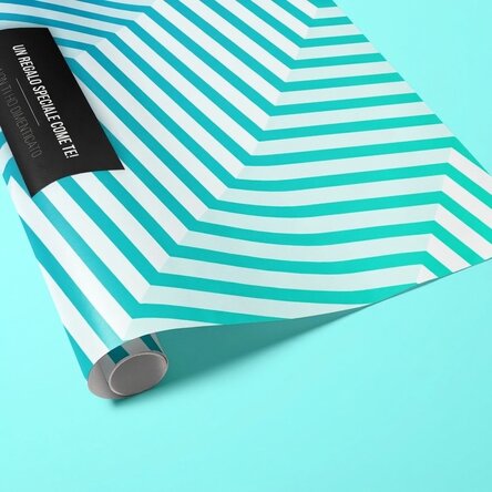 Carta da regalo personalizzata - modello con sfumatura blu e testo con bordo nero