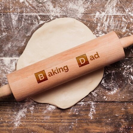 Personalised wooden rolling pin - Baking Person