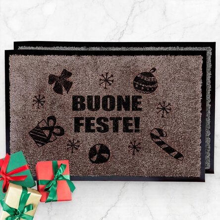 Tappetino personalizzato per l'ingresso - Buone feste!