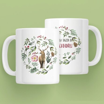 Tazza personalizzata con renna per lui - modello natalizio