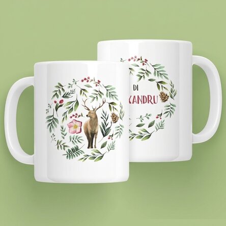 Tazza personalizzata con renna per lui - modello natalizio