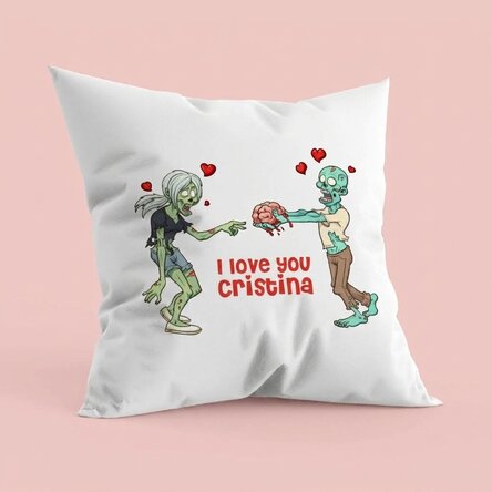 Cuscino personalizzato con scritta - Zombie Love