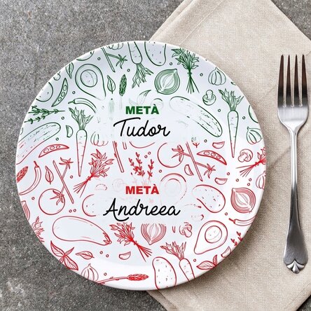 Piatto personalizzato con scritta - A metà