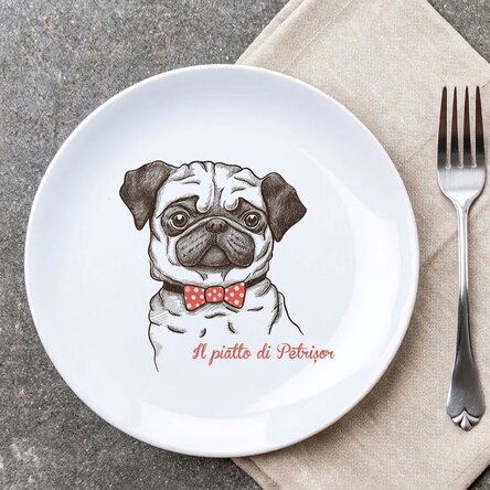 Piatto personalizzato con scritta - Pug life