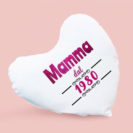 Cuscino personalizzato a forma di cuore - Vita da mamma