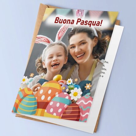 Biglietto di auguri personalizzato con foto - Buona Pasqua!