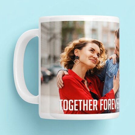 Tazza personalizzata con una foto in formato orizzontale e un testo