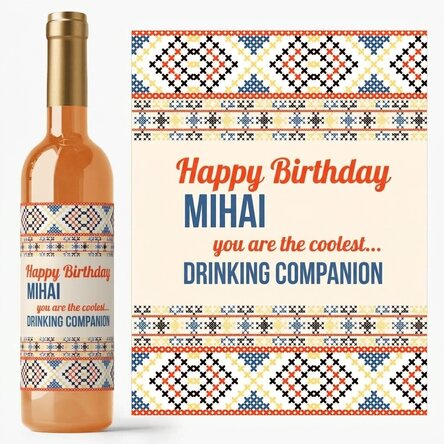 Vino personalizzato con testo - Modello Traditional