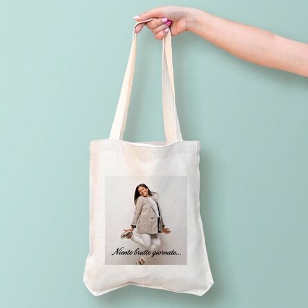 Borsa personalizzata con foto e testo - No bad days