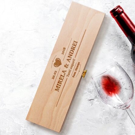 Scatola per vino personalizzata con testo e messaggio - Love