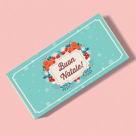 Cioccolato personalizzato con scritta natalizia - Gingerbread