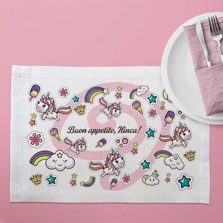 Portapiatto personalizzato - modello unicorni