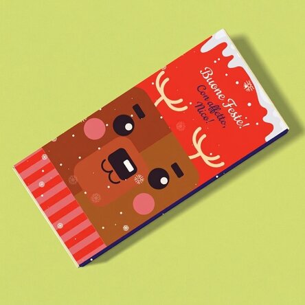 Cioccolato personalizzato con scritta natalizia - Rudolf