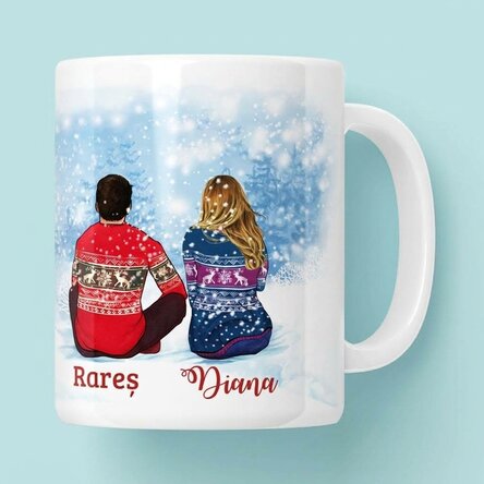Tazza personalizzata con nome per coppie - Buon Natale
