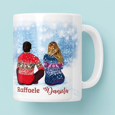 Tazza personalizzata con nome per coppie - Buon Natale