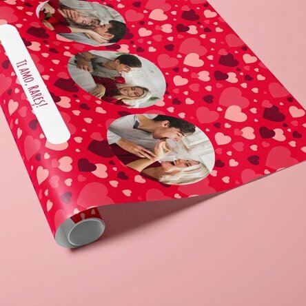 Carta da regalo personalizzata con 3 foto e testo - Hearts