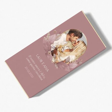 Cioccolato personalizzato con testo e foto - Floral