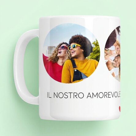 Tazza personalizzata con 3 foto e testo - Ricordi indimenticabili