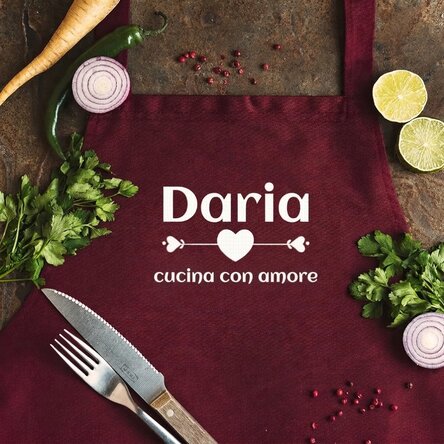 Set personalizzato con scritta - Cuciniamo con amore