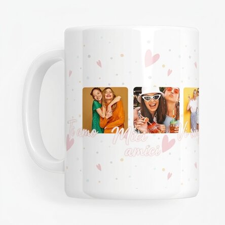 Tazza personalizzata con 6 foto quadrate e la scritta “I love You” - Celebrate love