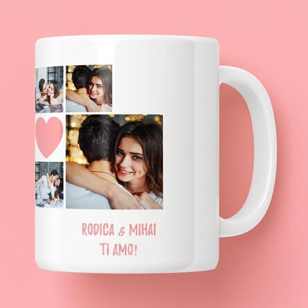 Tazza personalizzata con 6 foto e testo - Momenti di coppia