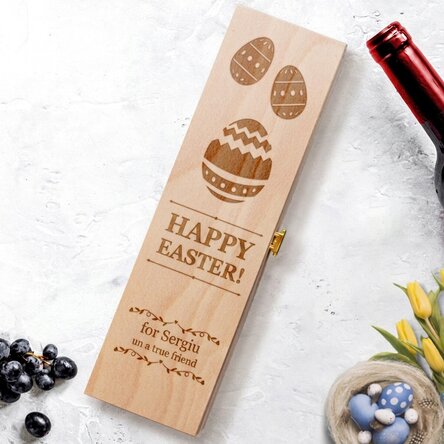 Scatola di vino personalizzata - Buona Pasqua!