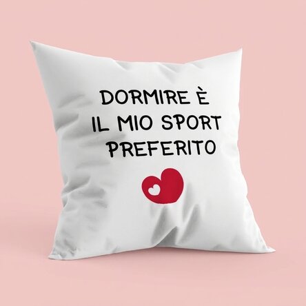 Cuscino personalizzato con scritta - Lo sport preferito