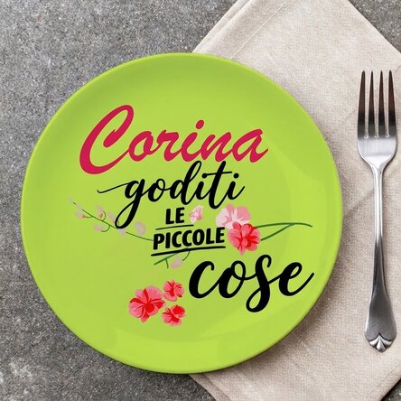 Piatto personalizzato con scritta - Enjoy the little things