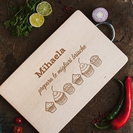 Tagliaverdure rettangolare con manico personalizzato - Modello "muffins"