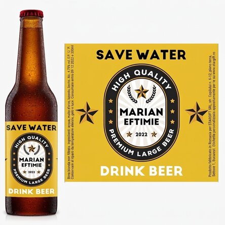 Birra personalizzata con scritta - Save water drink beer