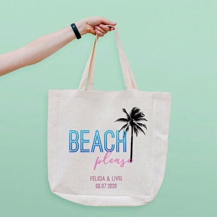 Borsa da spiaggia personalizzata con scritta - Beach please