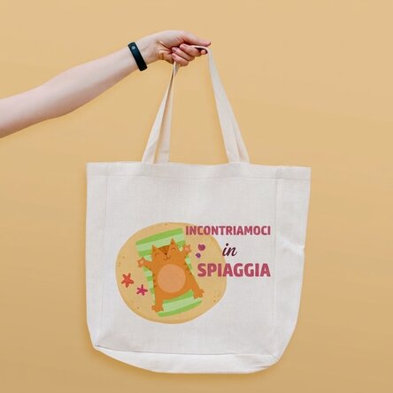 Borsa da spiaggia personalizzata con scritta - Meet me at the beach