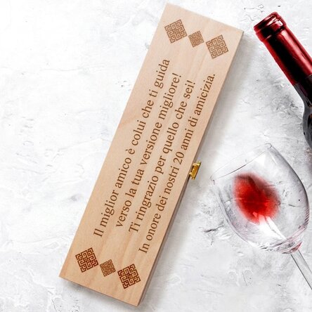 Scatola per vino personalizzata con dedica - Anniversario dell'amicizia
