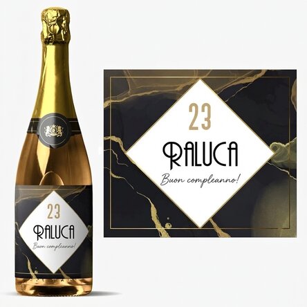 Spumante personalizzato con scritta - Abstract gold