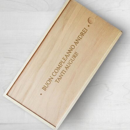 Scatola regalo personalizzata in legno con nome e testo