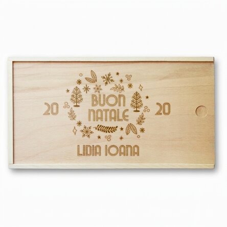 Scatola regalo personalizzata in legno - Buon Natale
