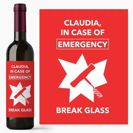 Vino personalizzato con scritta - Emergency