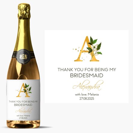 Personalised sparkling wine with text - Thank you