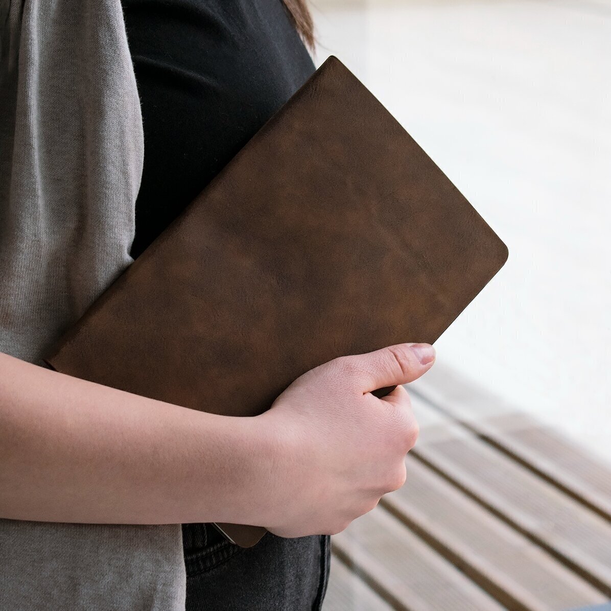 Agenda in pelle personalizzata con scritta - Motivo floreale