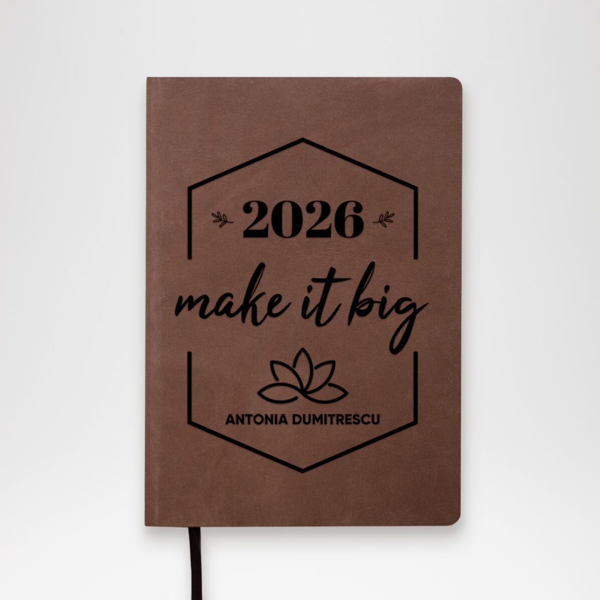 Agenda in pelle personalizzata con dedica per il nuovo anno