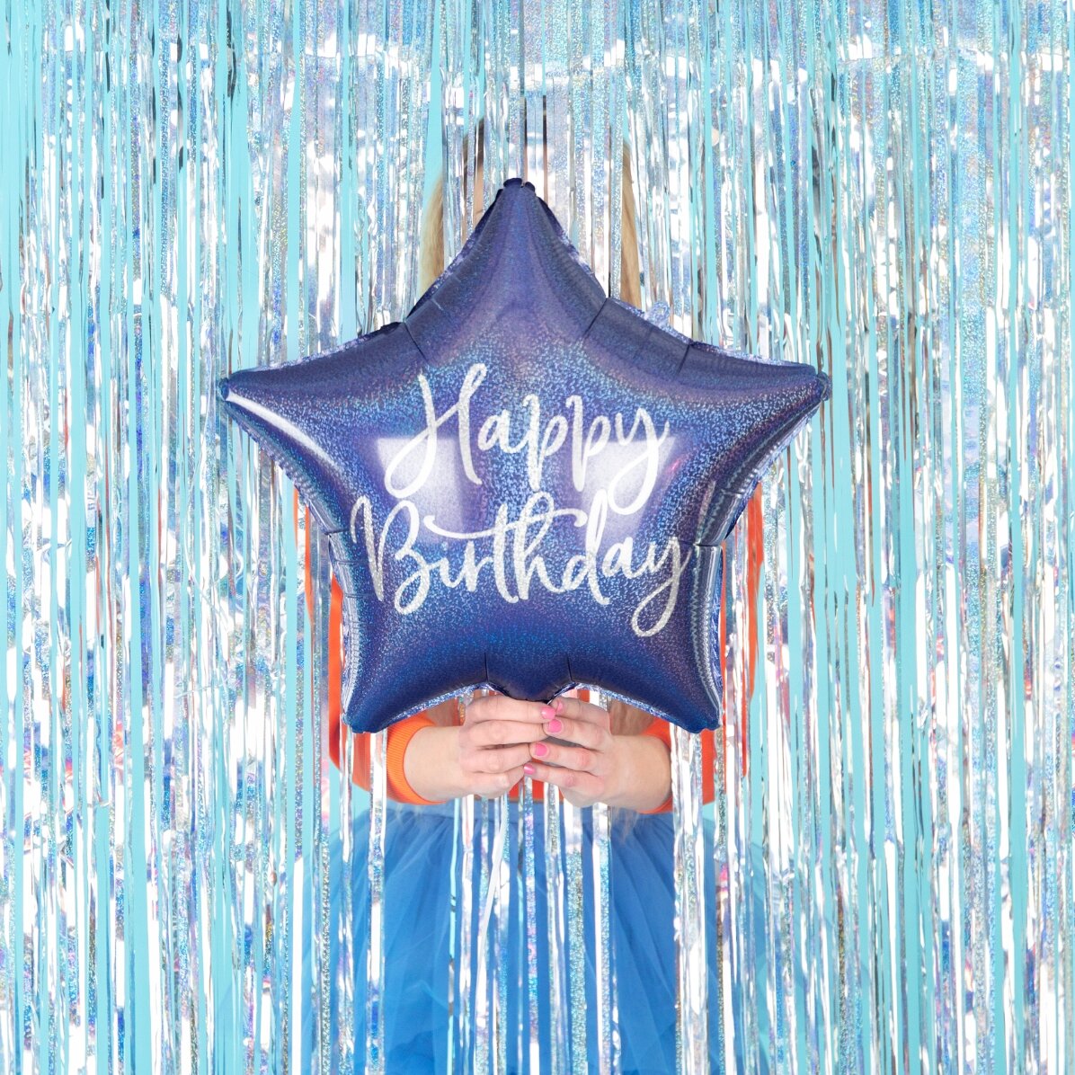 Palloncino - stella blu "Happy Birthday"