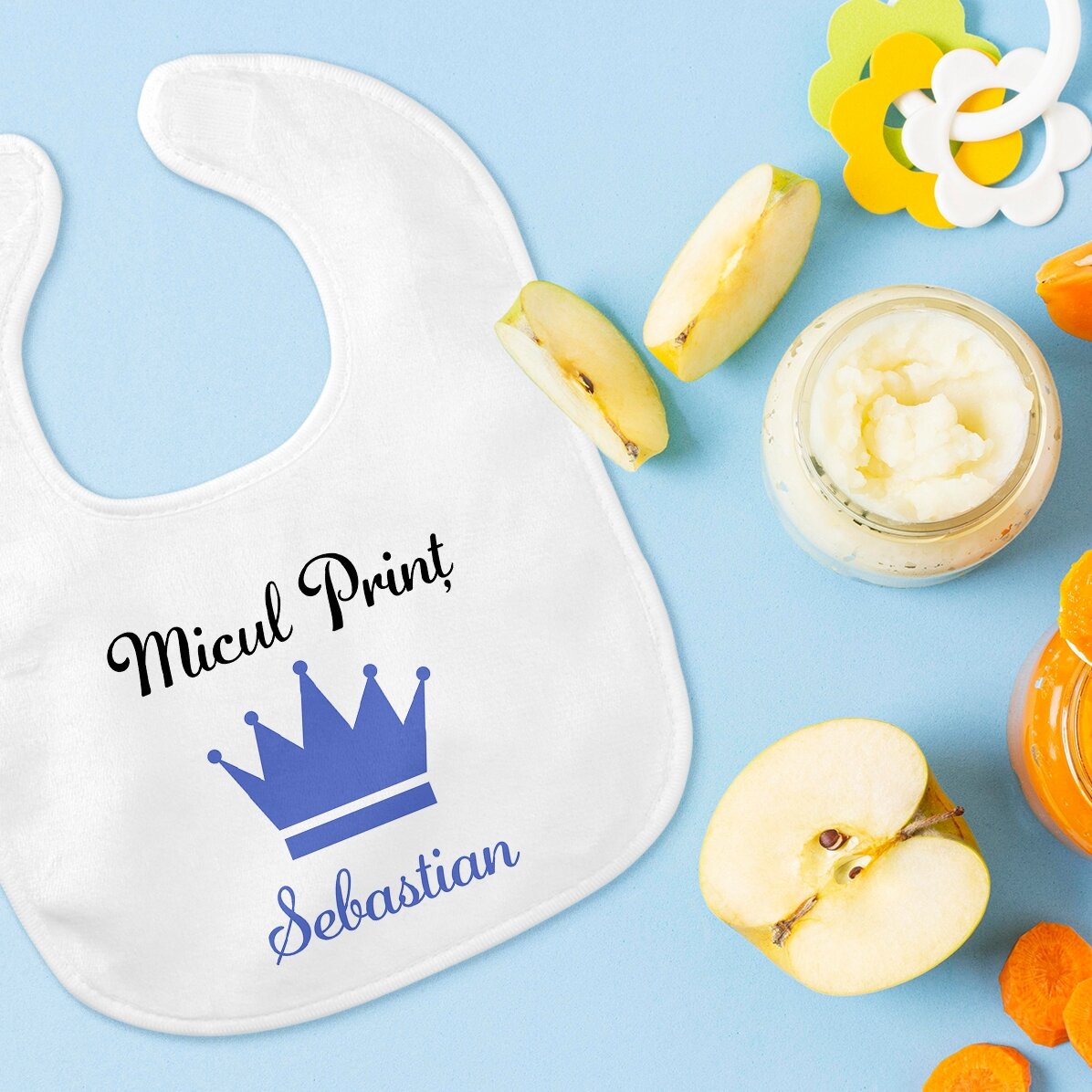Bavaglino personalizzato con nome - Corona