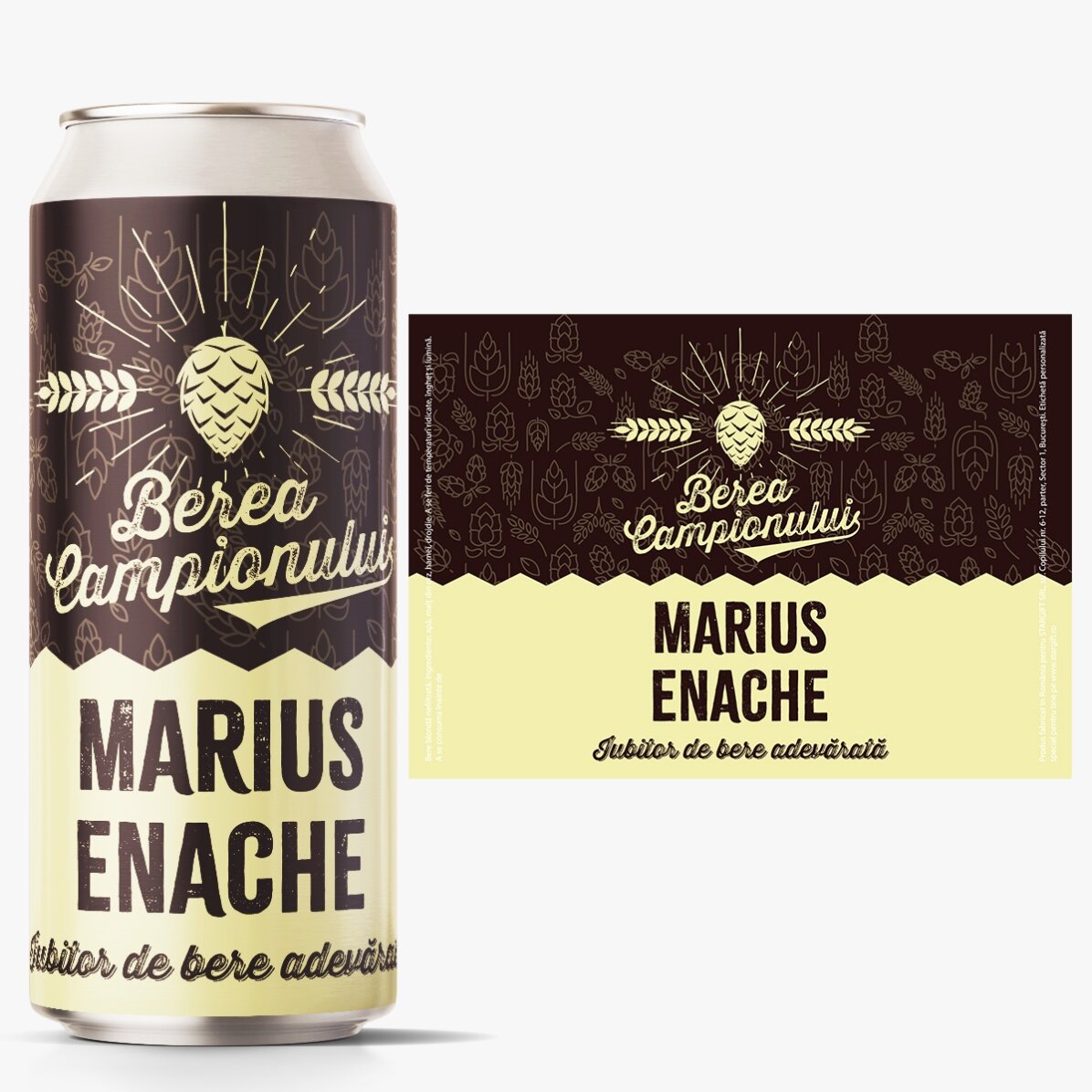 Birra in lattina personalizzata con scritta - La birra del campione