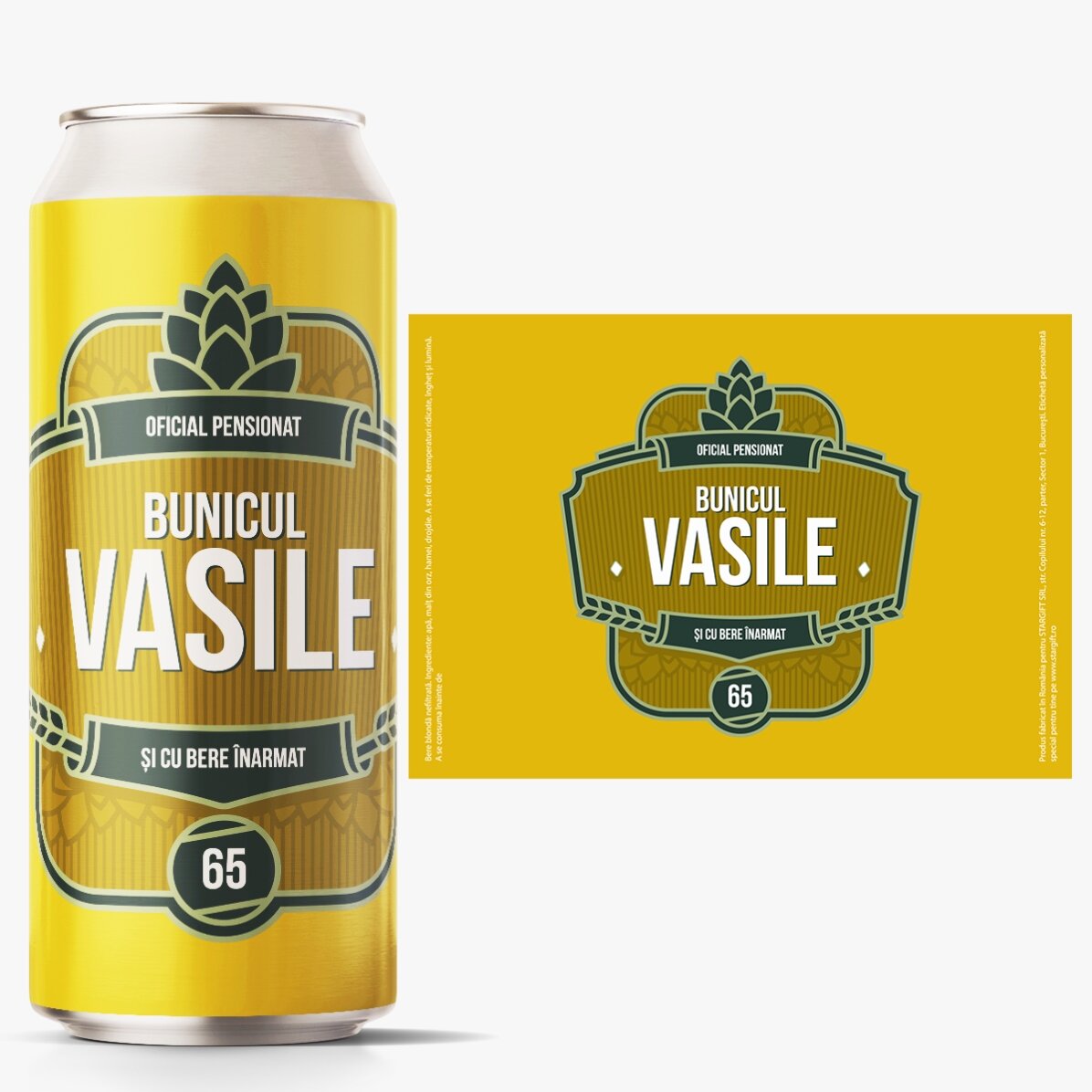 Birra in lattina personalizzata con testo - Modello "Pensionamento"