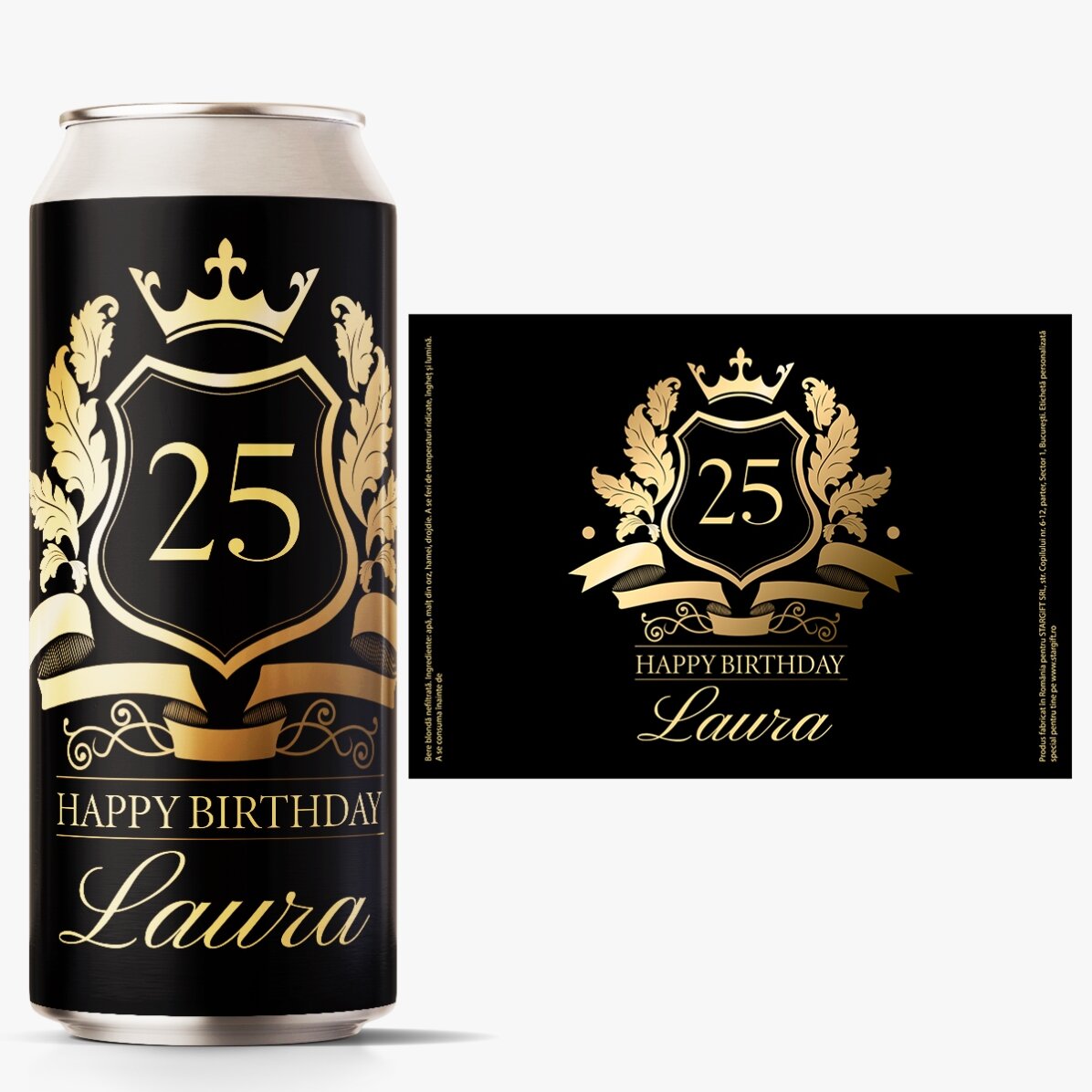 Birra in lattina personalizzata con testo - Royalty